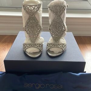 Sergio Rossi silver stiletto sandal